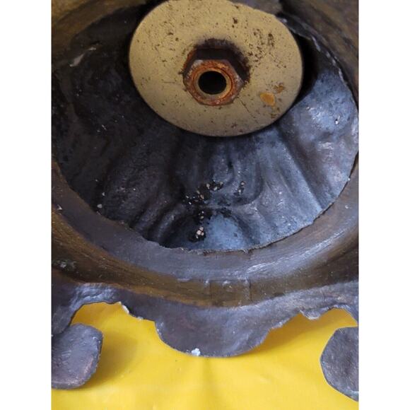 Vintage Pair Of Cast Metal Teardrop Crystals And Prizm Candle Stick Holders - Picture 10 of 12